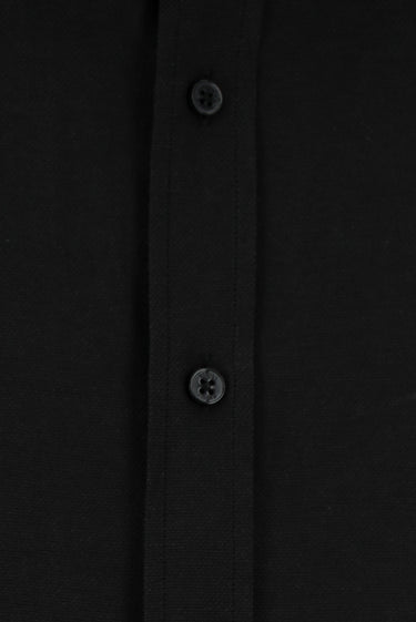 Siyah Uzun Kol Regular Fit Düğmeli Yaka Pamuklu Kolay Ütülenebilir Oxford 4 Mevsim Gömlek