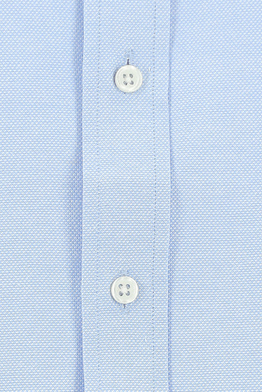 Açık Mavi Uzun Kol Regular Fit Düğmeli Yaka Pamuklu Kolay Ütülenebilir 4 Mevsim Oxford Gömlek