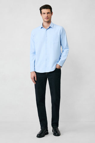  Açık Mavi Uzun Kol Regular Fit Klasik Yaka Pamuklu Kolay Ütülenebilir 4 Mevsim Oxford Gömlek