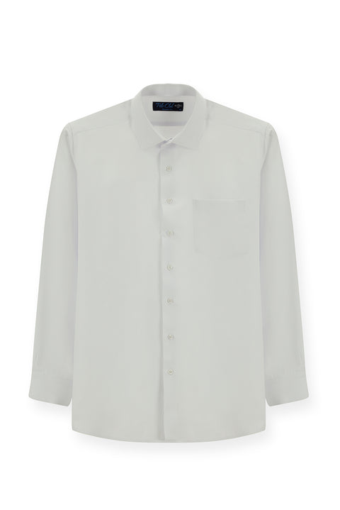 Beyaz Uzun Kol Regular Fit Klasik Yaka Pamuklu Kolay Ütülenebilir Cepli Oxford 4 Mevsim Gömlek