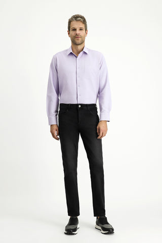  Lila Uzun Kol Regular Fit Klasik Yaka Pamuklu Kolay Ütülenebilir 4 Mevsim Oxford Gömlek