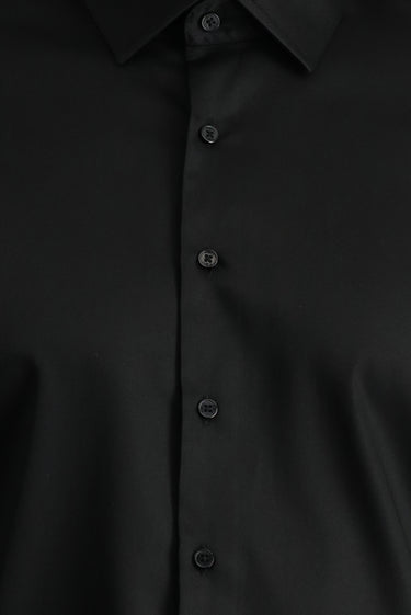 Siyah Uzun Kol Slim Fit Dar Kesim Klasik Pamuk Gömlek