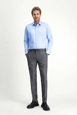  Açık Mavi Uzun Kol Slim Fit Dar Kesim Klasik Pamuk Gömlek