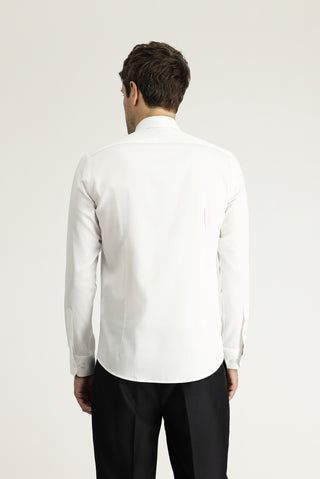  Beyaz Uzun Kol Slim Fit Dar Kesim Klasik Pamuk Gömlek
