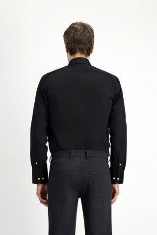  Siyah Uzun Kol Slim Fit Dar Kesim Klasik Pamuk Gömlek