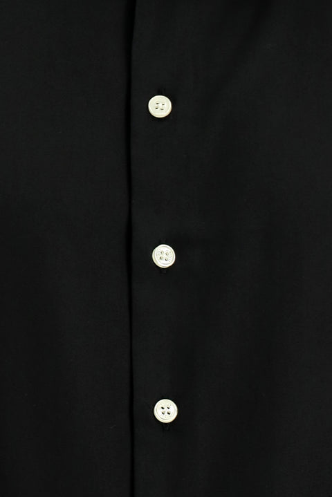 Siyah Uzun Kol Slim Fit Dar Kesim Klasik Su İtici Leke Tutmaz 4 Mevsim Pamuk Gömlek