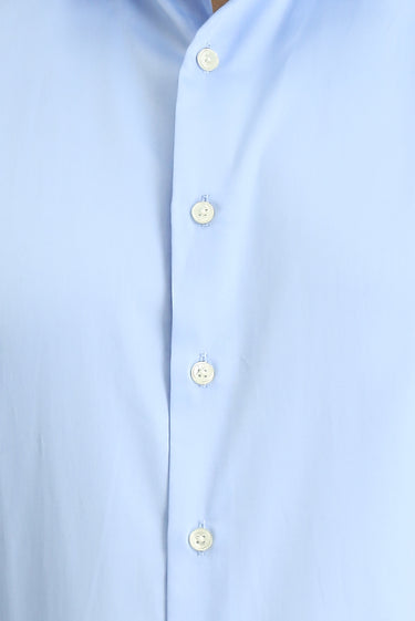 Açık Mavi Uzun Kol Slim Fit Dar Kesim Klasik Pamuk Gömlek