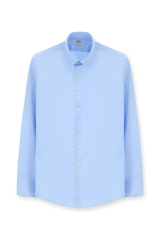  Açık Mavi Uzun Kol Slim Fit Dar Kesim Klasik Nano Care Su İtici Leke Tutmaz 4 Mevsim Pamuk Gömlek