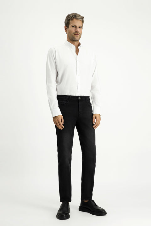 Beyaz Uzun Kol Slim Fit Dar Kesim Pamuk Oxford Gömlek