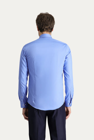  Koyu Mavi  Uzun Kol Slim Fit Dar Kesim Non Iron Klasik Pamuklu Gömlek