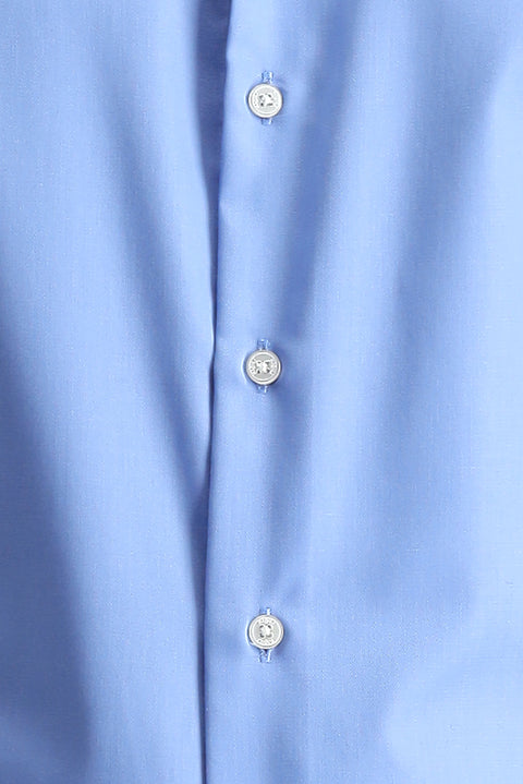 Koyu Mavi  Uzun Kol Slim Fit Dar Kesim Non Iron Klasik Pamuklu Gömlek