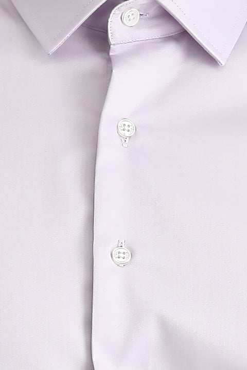 Lila Uzun Kol Slim Fit Dar Kesim Non Iron Klasik Pamuklu Gömlek