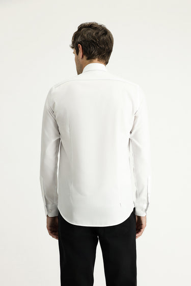  Beyaz Uzun Kol Slim Fit Dar Kesim Non Iron Klasik Pamuklu Gömlek