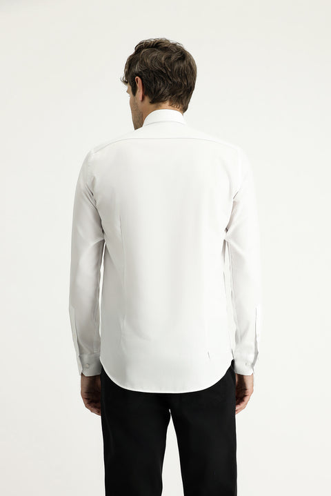 Beyaz Uzun Kol Slim Fit Dar Kesim Non Iron Klasik Pamuklu Gömlek