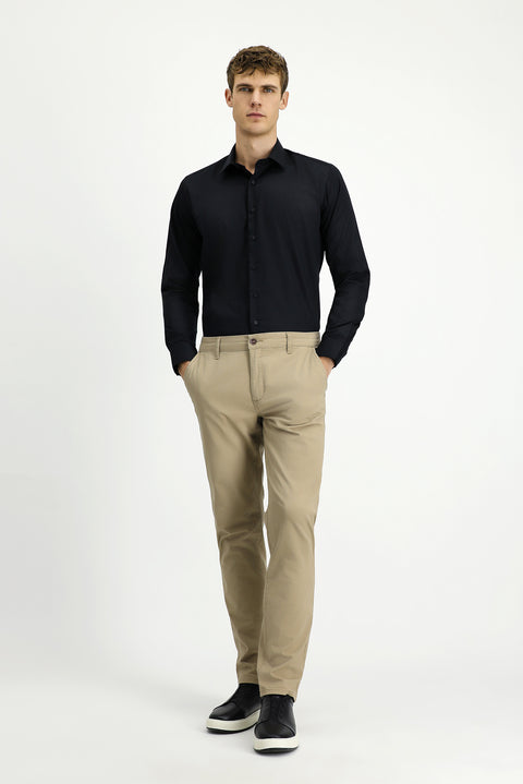 Siyah Uzun Kol Slim Fit Dar Kesim Klasik Non Iron Pamuklu Gömlek