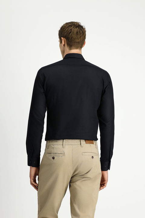 Siyah Uzun Kol Slim Fit Dar Kesim Klasik Non Iron Pamuklu Gömlek