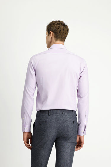 Lila Uzun Kol Slim Fit Dar Kesim Klasik Non Iron Pamuklu Gömlek