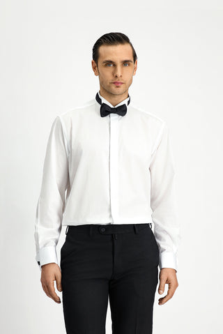  Beyaz Ata Yaka Klasik Pamuk Gömlek