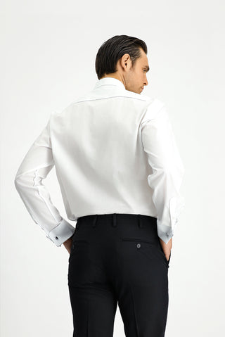  Beyaz Ata Yaka Klasik Pamuk Gömlek