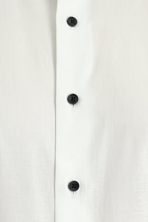 Beyaz Ata Yaka Klasik Pamuk Gömlek