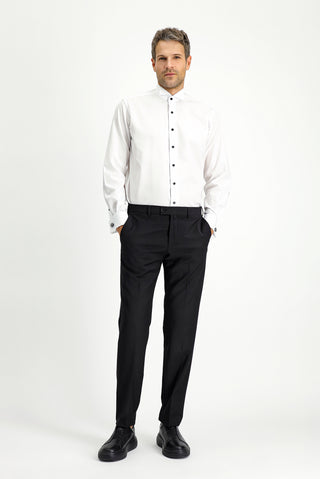  Beyaz Ata Yaka Klasik Pamuk Gömlek