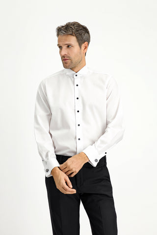  Beyaz Ata Yaka Klasik Pamuk Gömlek