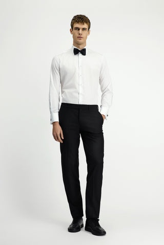  Beyaz Uzun Kol Klasik Desenli Non Iron Pamuklu Gömlek