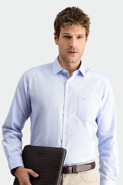 Mavi Uzun Kol Klasik Oxford Non Iron Pamuklu Gömlek