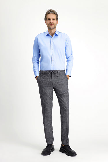Açık Mavi Uzun Kol Slim Fit Dar Kesim Klasik Pamuk Gömlek