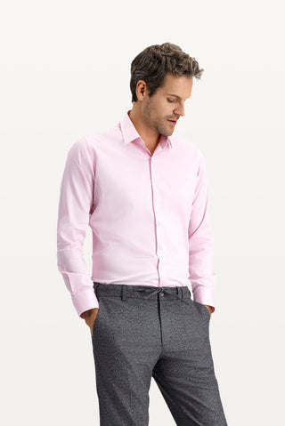  Pembe Uzun Kol Slim Fit Dar Kesim Klasik Nano Care Su İtici Leke Tutmaz 4 Mevsim Pamuk Gömlek