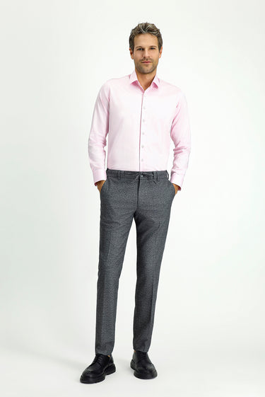 Pembe Uzun Kol Slim Fit Dar Kesim Klasik Pamuk Gömlek
