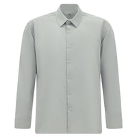Orta Gri Uzun Kol Slim Fit Dar Kesim Pamuklu Non Iron Saten Klasik Gömlek
