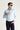 Uçuk Mavi Uzun Kol Slim Fit Dar Kesim Pamuklu Non Iron Saten Klasik Gömlek