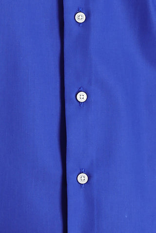  Saks Mavi Uzun Kol Slim Fit Dar Kesim Pamuklu Non Iron Saten Klasik Gömlek