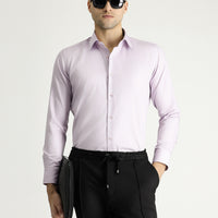 Lila Uzun Kol Slim Fit Dar Kesim Pamuklu Non Iron Saten Klasik Gömlek