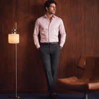 Lilac Long Sleeve Slim Fit Non-Iron Sateen Classic Shirt