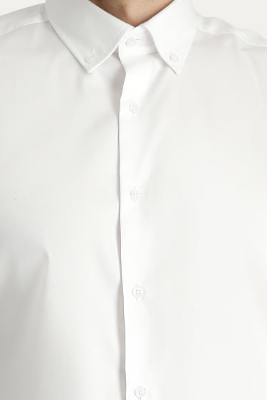 Beyaz Uzun Kol Slim Fit Dar Kesim Non Iron Oxford Pamuklu Gömlek