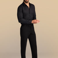 Siyah Uzun Kol Slim Fit Dar Kesim Non Iron Ütü Gerektirmeyen Pamuklu Gömlek