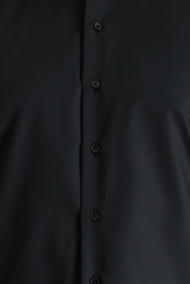 Siyah Uzun Kol Slim Fit Dar Kesim Non Iron Ütü Gerektirmeyen Pamuklu Gömlek