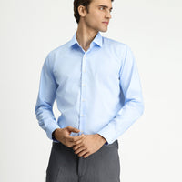 Uçuk Mavi Uzun Kol Slim Fit Non Iron Ütü Gerektirmeyen Pamuklu Klasik Gömlek