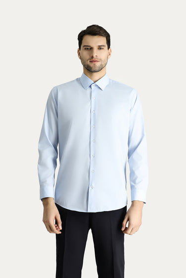  Uçuk Mavi Uzun Kol Slim Fit Dar Kesim Non Iron Ütü Gerektirmeyen Pamuklu Gömlek