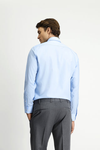  Uçuk Mavi Uzun Kol Slim Fit Dar Kesim Non Iron Ütü Gerektirmeyen Pamuklu Gömlek