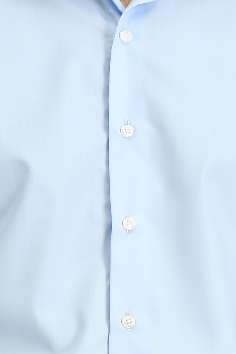 Uçuk Mavi Uzun Kol Slim Fit Non Iron Ütü Gerektirmeyen Pamuklu Klasik Gömlek