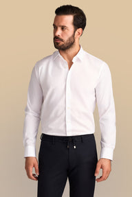  Beyaz Uzun Kol Slim Fit Dar Kesim Non Iron Ütü Gerektirmeyen Pamuklu Gömlek