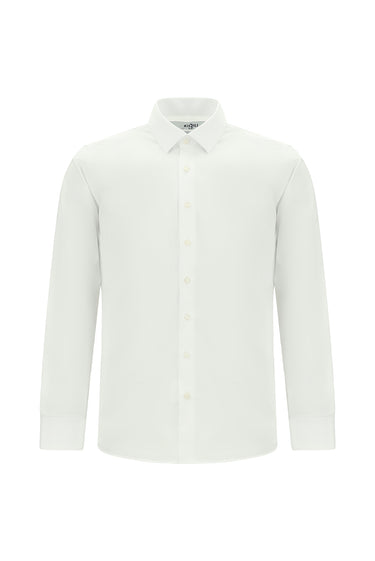 Beyaz Uzun Kol Slim Fit Dar Kesim Non Iron Ütü Gerektirmeyen Pamuklu Gömlek