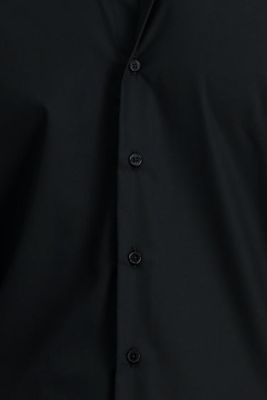 Siyah Uzun Kol Slim Fit Dar Kesim Non Iron Ütü Gerektirmeyen Pamuklu Düğmeli Yaka Gömlek
