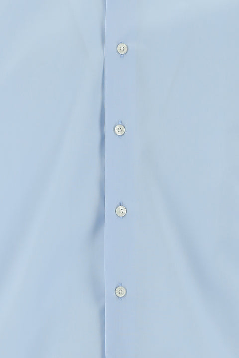 Uçuk Mavi Uzun Kol Slim Fit Düğmeli Yaka Pamuklu Non Iron Ütü Gerektirmeyen Gömlek