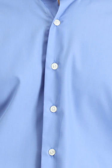 Aqua Mavisi Uzun Kol Slim Fit Dar Kesim Non Iron Ütü Gerektirmeyen Pamuklu Düğmeli Yaka Gömlek