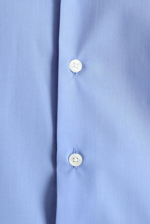 Aqua Mavisi Uzun Kol Slim Fit Düğmeli Yaka Pamuklu Non Iron Ütü Gerektirmeyen Gömlek