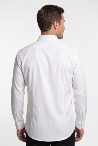  Beyaz Uzun Kol Slim Fit Düğmeli Yaka Pamuklu Non Iron Ütü Gerektirmeyen Gömlek